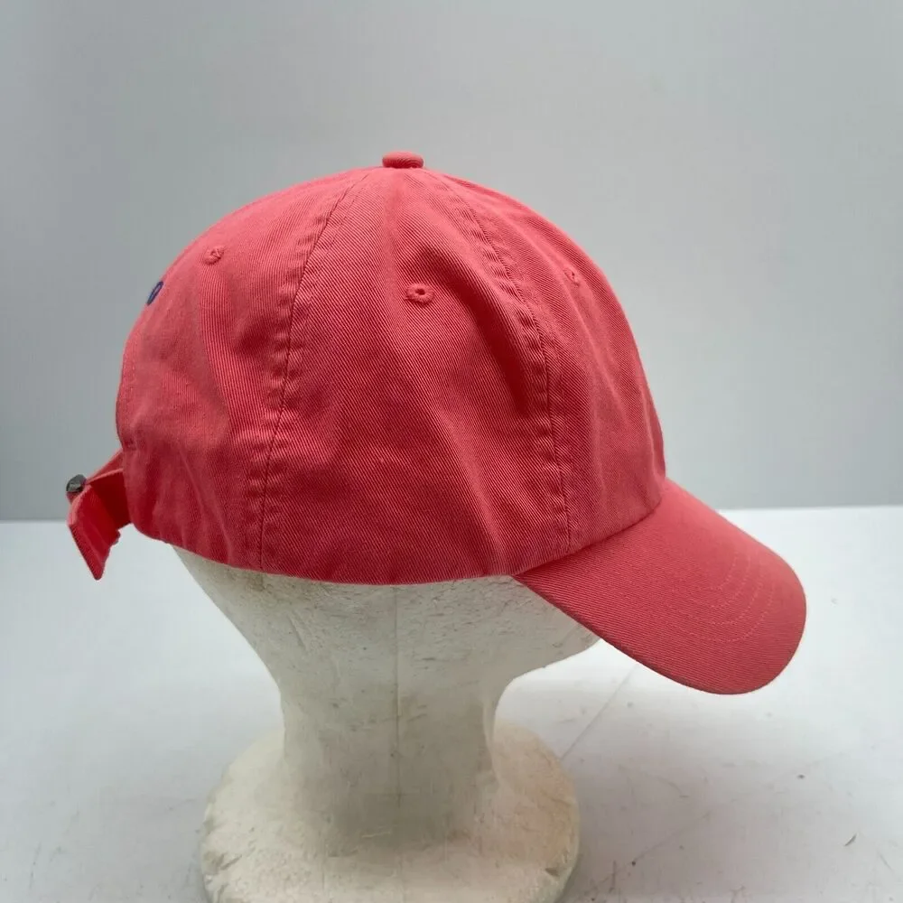 VTG 90s POLO Ralph Lauren Red Dad Hat Strapback Blue Pony Logo Baseball Cap
